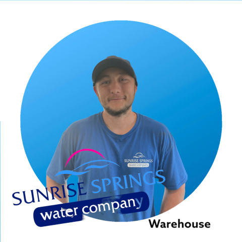 Eric, a warehouse team member at Sunrise Springs Water